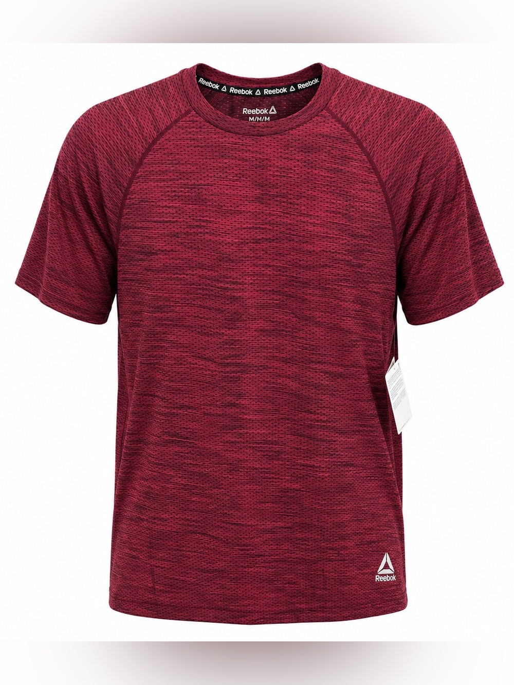 Reebok Men's Space Dye Performance T-Shirt M Red Heather Quick Dry Activewear